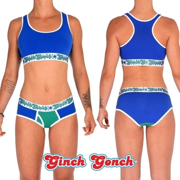 GINCH Gonch Boyfriend Inspired Brief Underwear Panty Blue Lagoon Intimates NIP - Picture 9 of 11